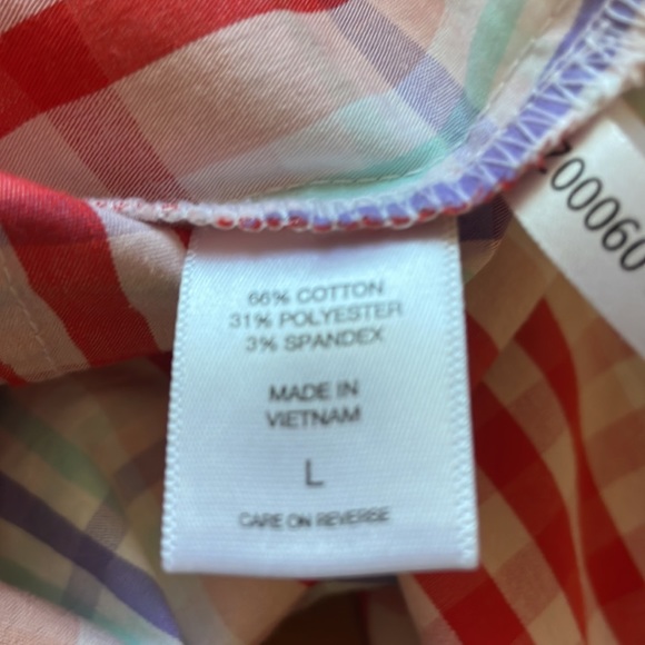 Check pattern, 3/4 length sleeve button down shirt - Picture 6 of 6